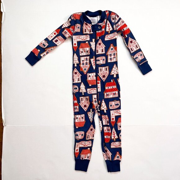 Hanna Andersson Gingerbread Village One-Piece Pajamas, Size 3T - Picture 2 of 5